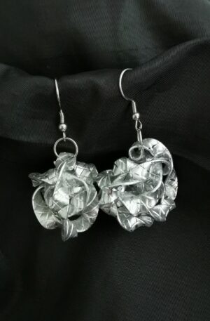 Boucles d'oreilles Fanny argent texturé