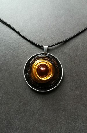 Pendentif Kapsul - Série limitée - Choco - Doré - sur cordon noir