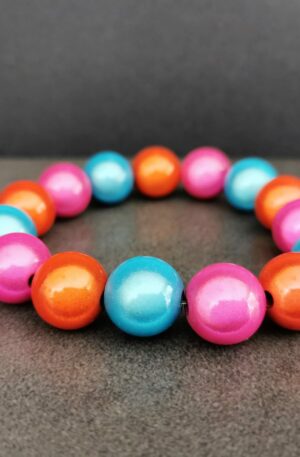 Bracelet Dragibussy - Turquoise - orange - fuchsia