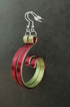 Boucles d'oreilles Solène - rouge- Anis strié