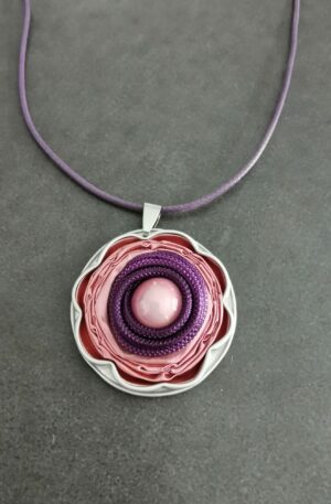 Pendentif Kapsul - Série limitée - rose - violet - sur cordon violet