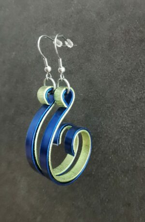 Boucles d'oreilles Solène - bleu roi - anis strié
