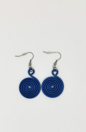 Boucles d'oreilles Clara - bleu roi strié