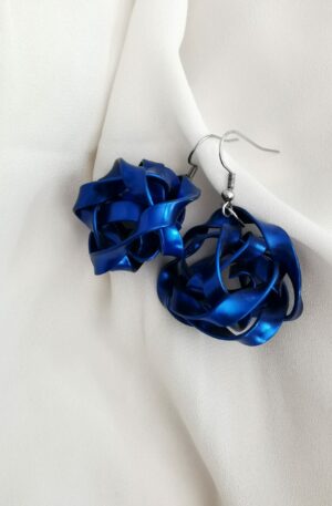 Boucles d'oreilles Fanny bleu roi lisse