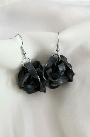 Boucles d'oreilles Fanny noir strié