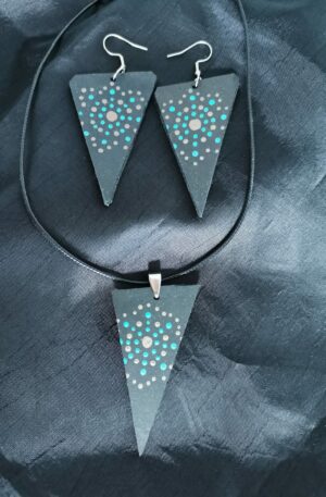 Parure Perli'Air - marron et turquoise