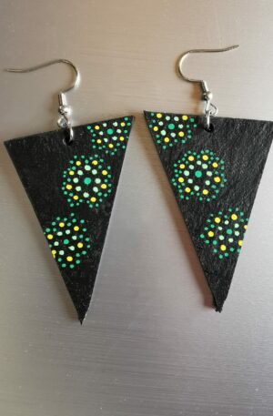 Boucles d'oreilles Perli'Air - Nangala - vert jaune blanc