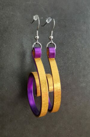 Boucles d'oreilles Solène - orange strié - violet