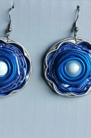 Boucles d'oreilles Kapsul - fleur bleu