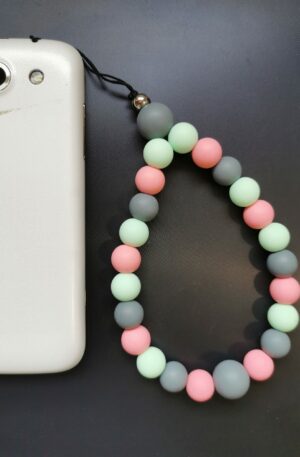Bijoux de téléphone - gris rose et vert