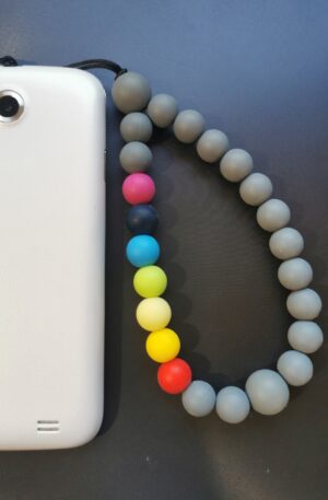Bracelet de téléphone Perli'Mum arc en ciel et gris